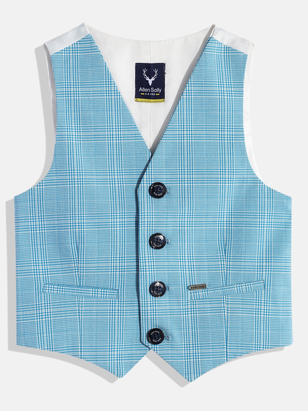 

Allen Solly Junior Boys Checked Waistcoat, Blue