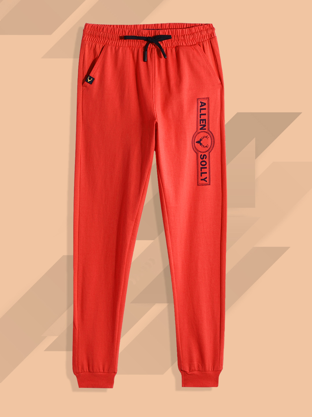 

Allen Solly Junior Boys Red Solid Pure Cotton Joggers