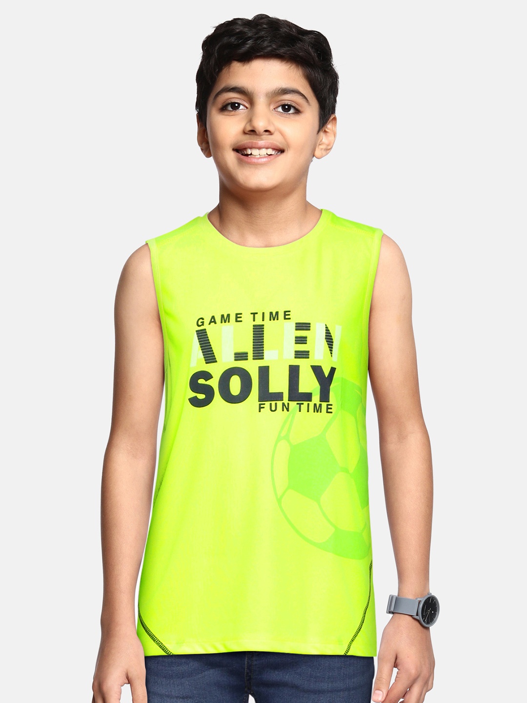 

Allen Solly Junior Boys Green Printed Innerwear Vests
