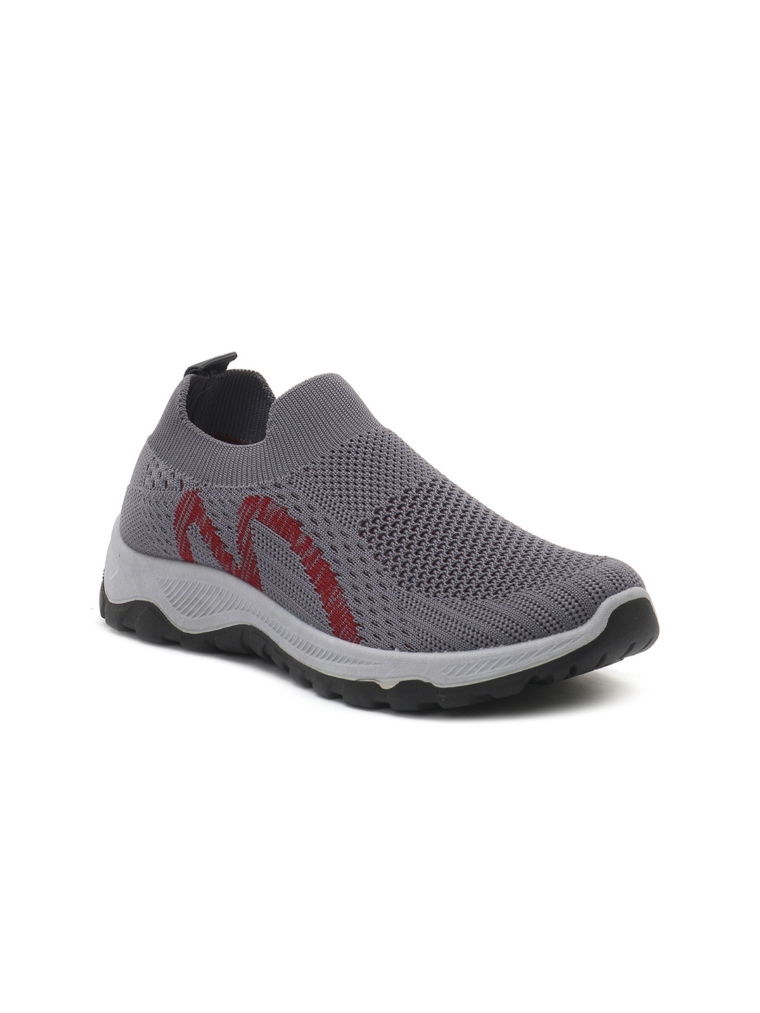 

London Rag Women Grey Woven Design Slip-On Sneakers