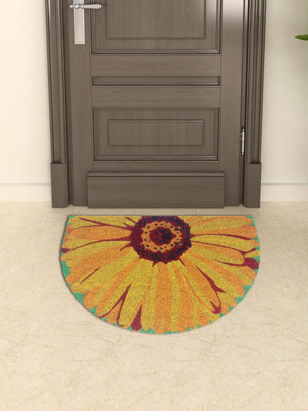 

Home Centre Yellow Printed Doormat