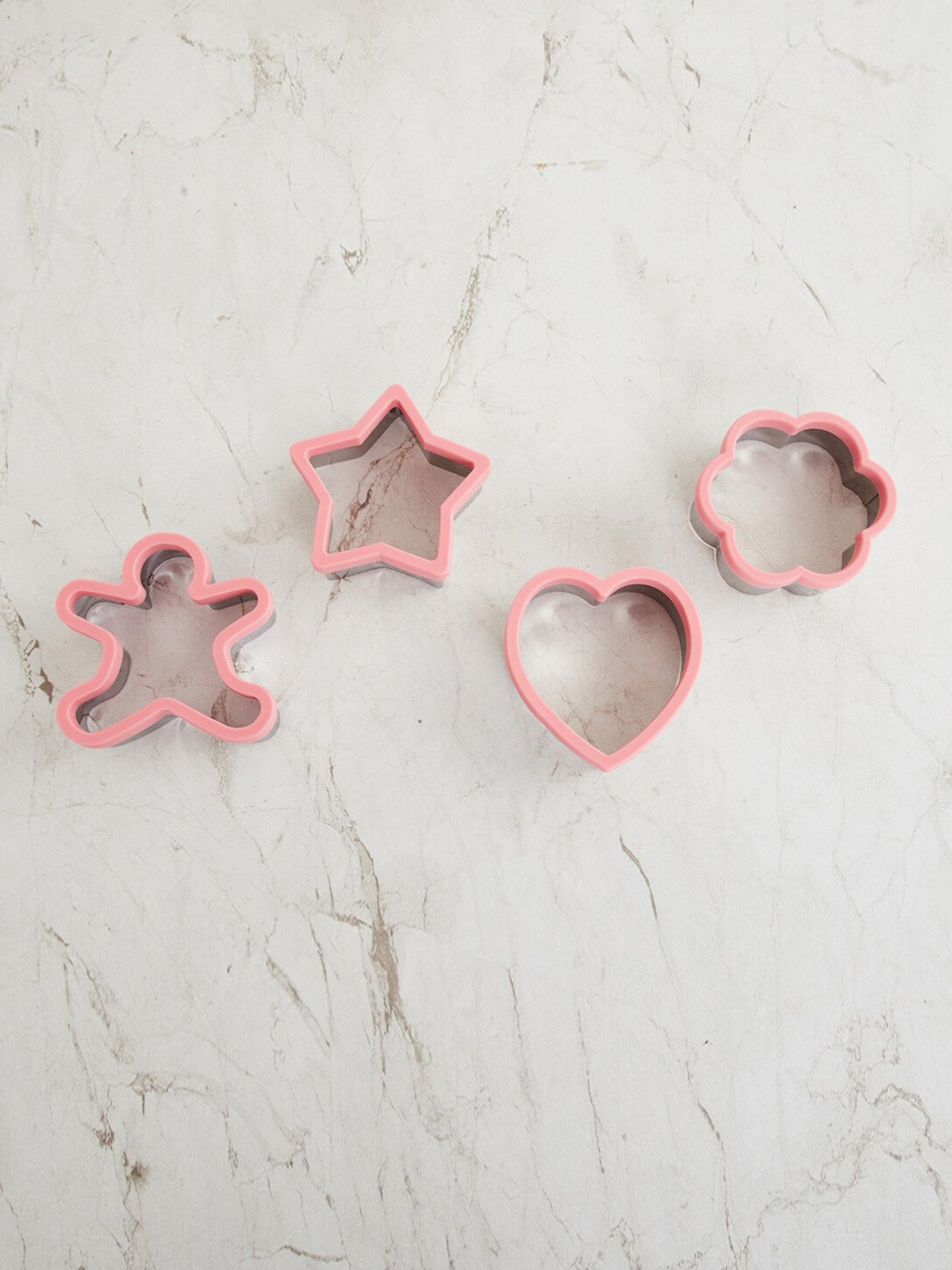 

Home Centre Set Of 4 Pink & Silver-Toned Stainless Steel Bakeware