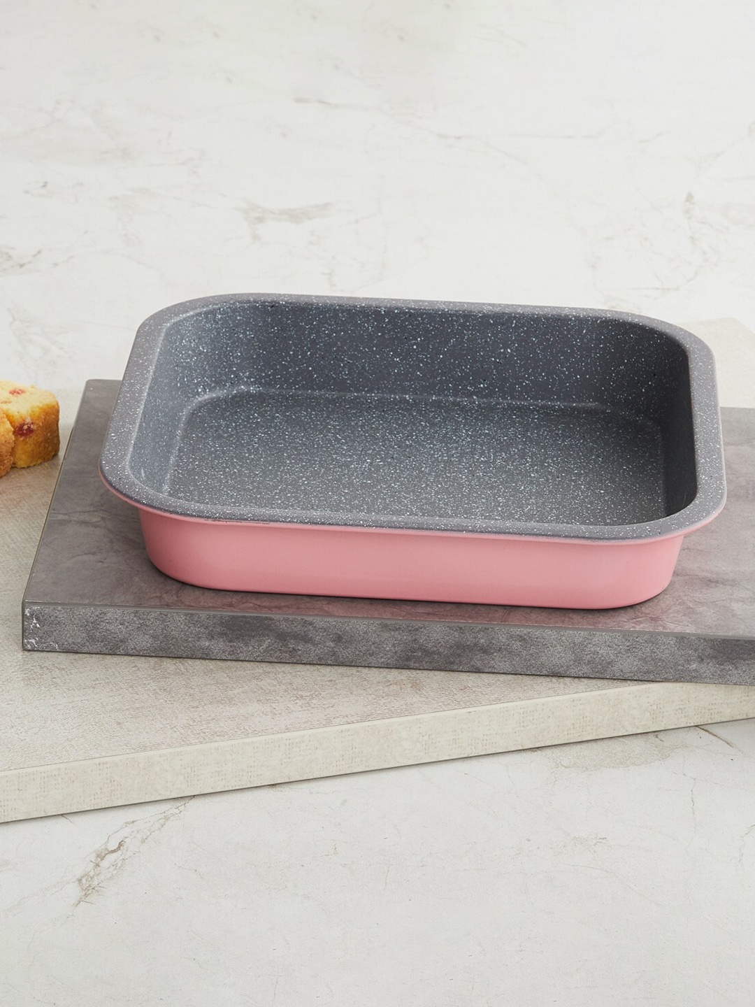 

Home Centre Grey Solid Square Steel Square Cake Pan