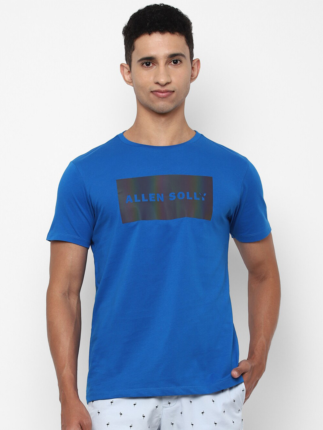 

Allen Solly Men Blue Typography Printed T-shirt