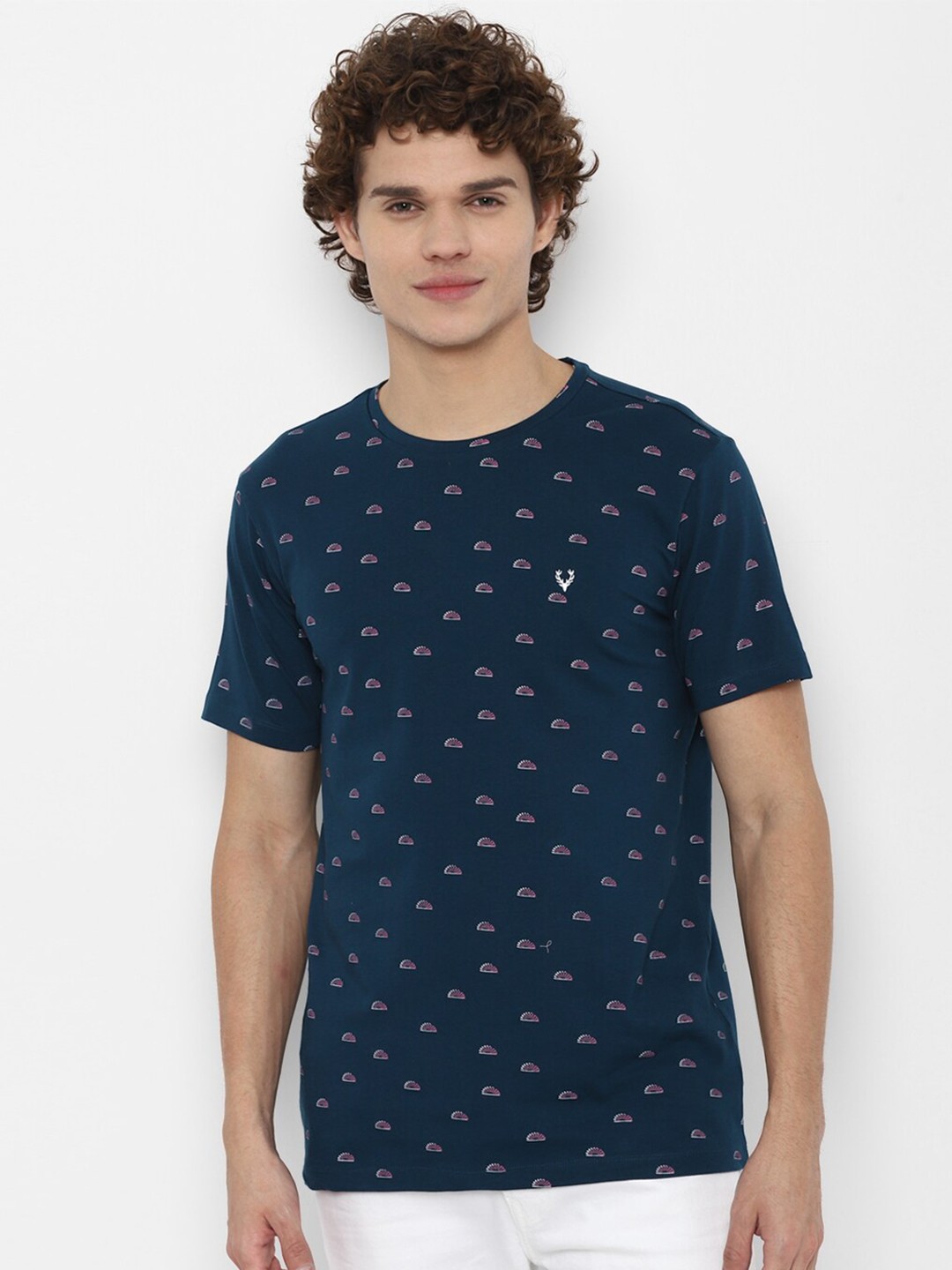 

Allen Solly Sport Men Blue Printed Cotton T-shirt