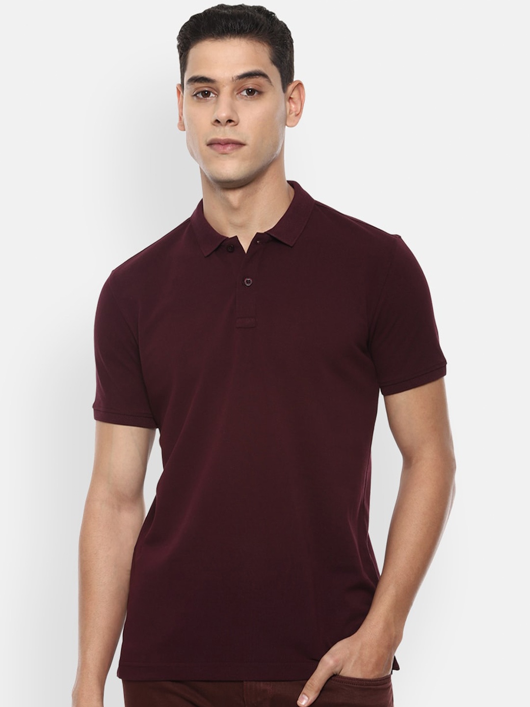 

Louis Philippe Sport Men Maroon Polo Collar Slim Fit Cotton T-shirt