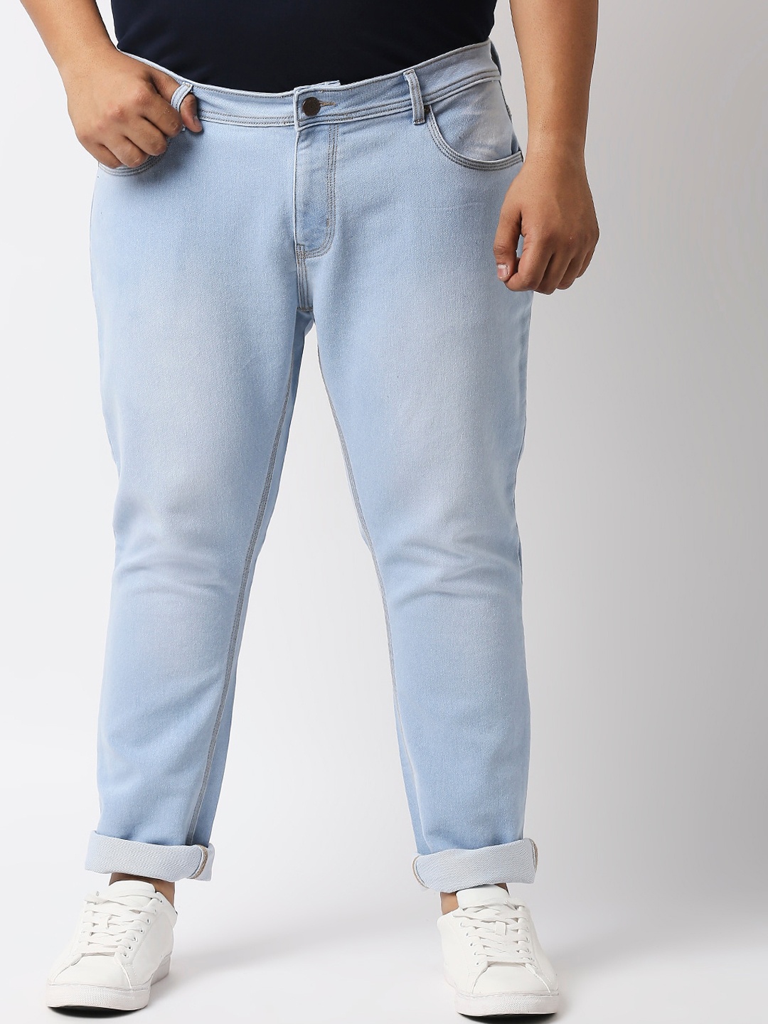

Freeform by High Star Men Plus Size Blue Light Fade Slim Fit Stretchable Jeans