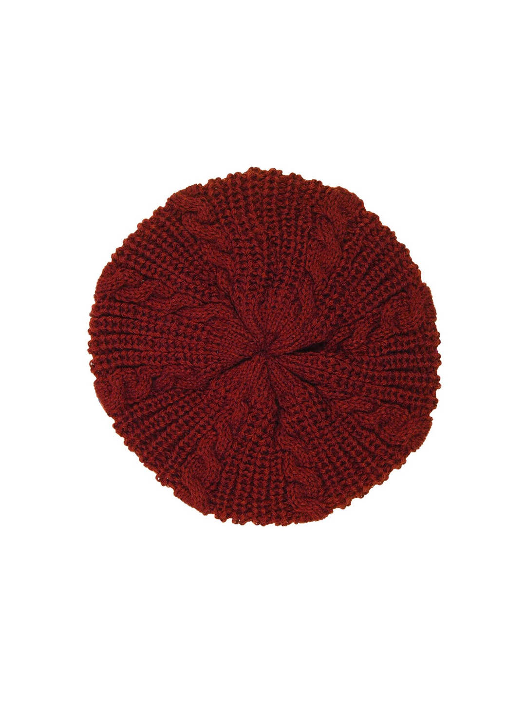 

Bharatasya Women Maroon Woolen Beanie