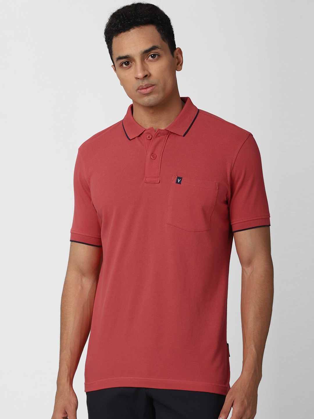 

Van Heusen Sport Men Pure Cotton Polo Collar T-shirt, Rust