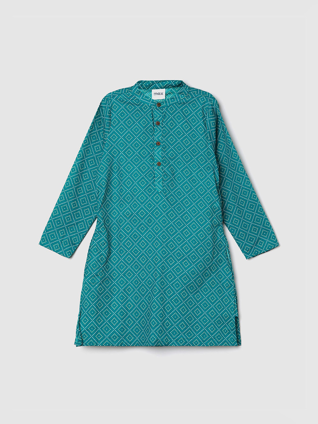 

max Boys Teal Geometric Printed Kurta