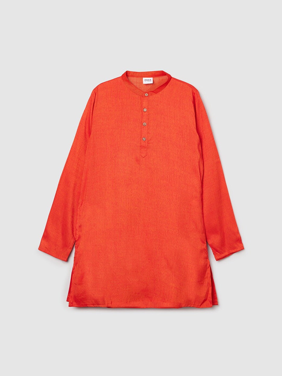 

max Boys Orange Solid Cotton Kurta