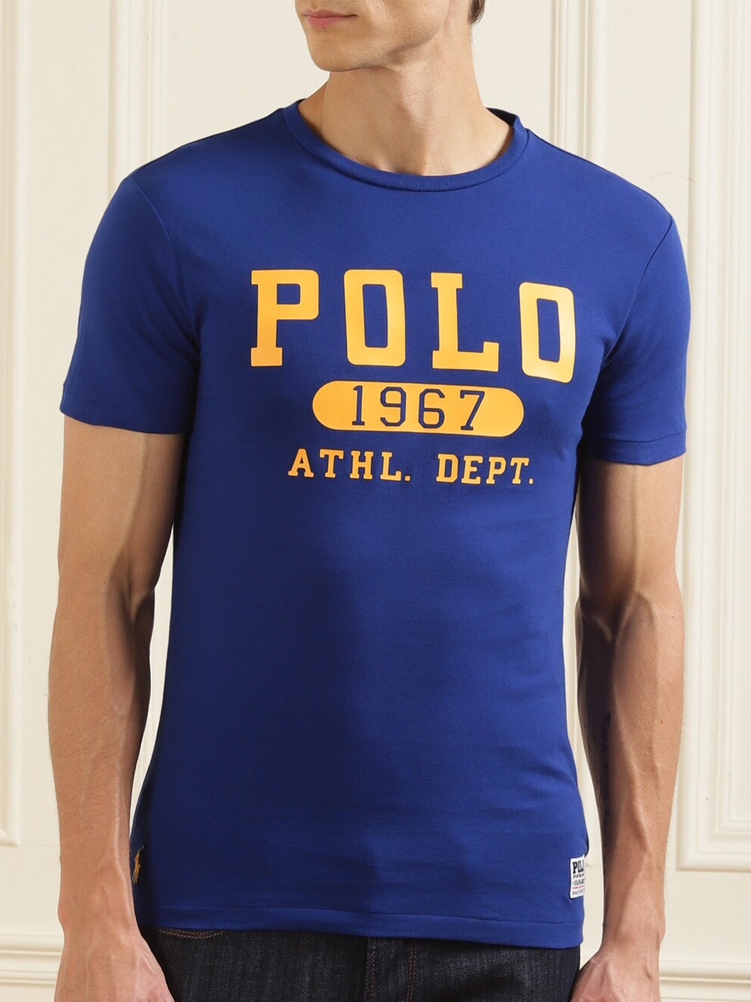 

Polo Ralph Lauren Men Blue Typography Printed Pure Cotton T-shirt