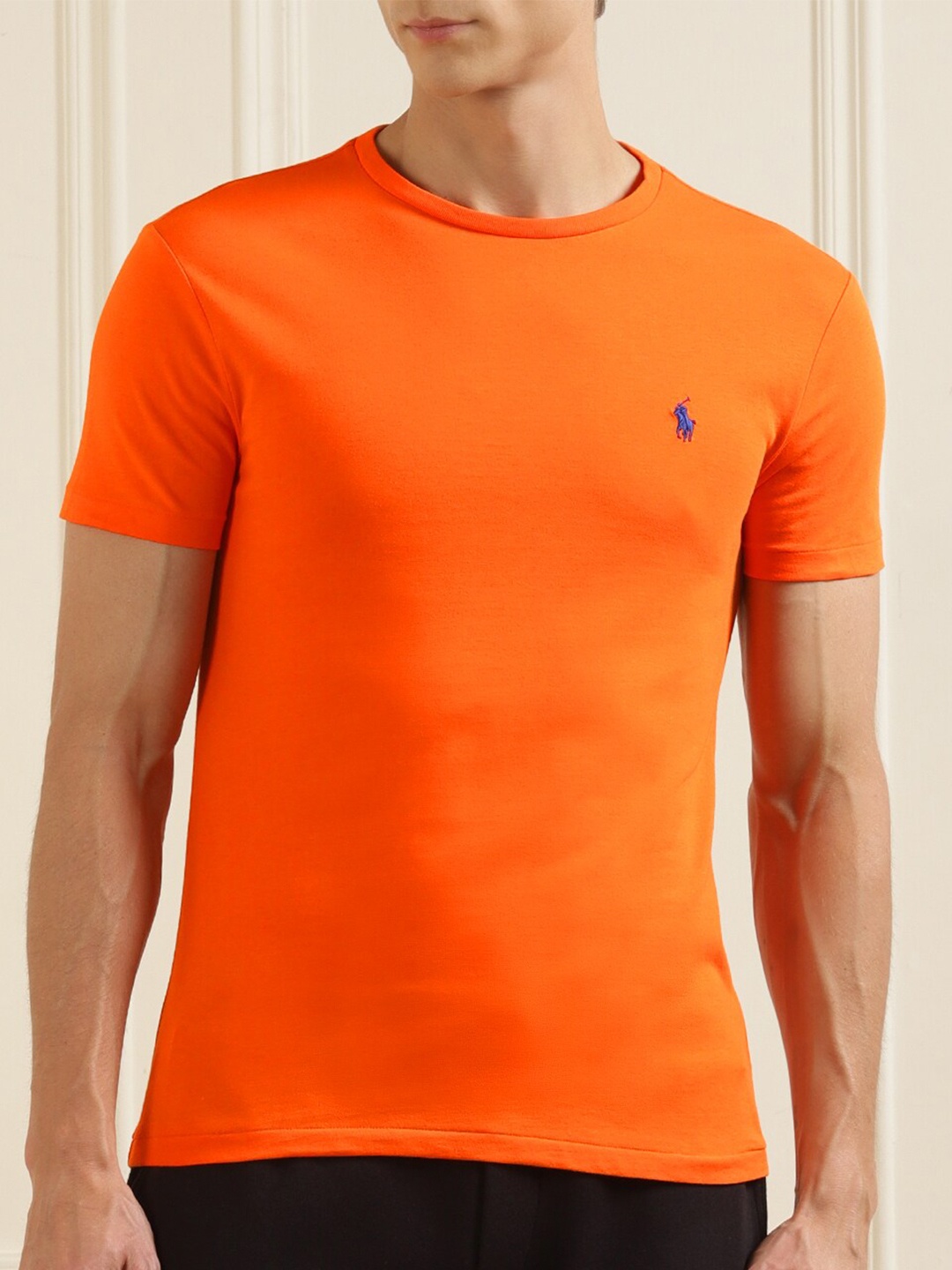 

Polo Ralph Lauren Men Orange Pure Cotton T-shirt