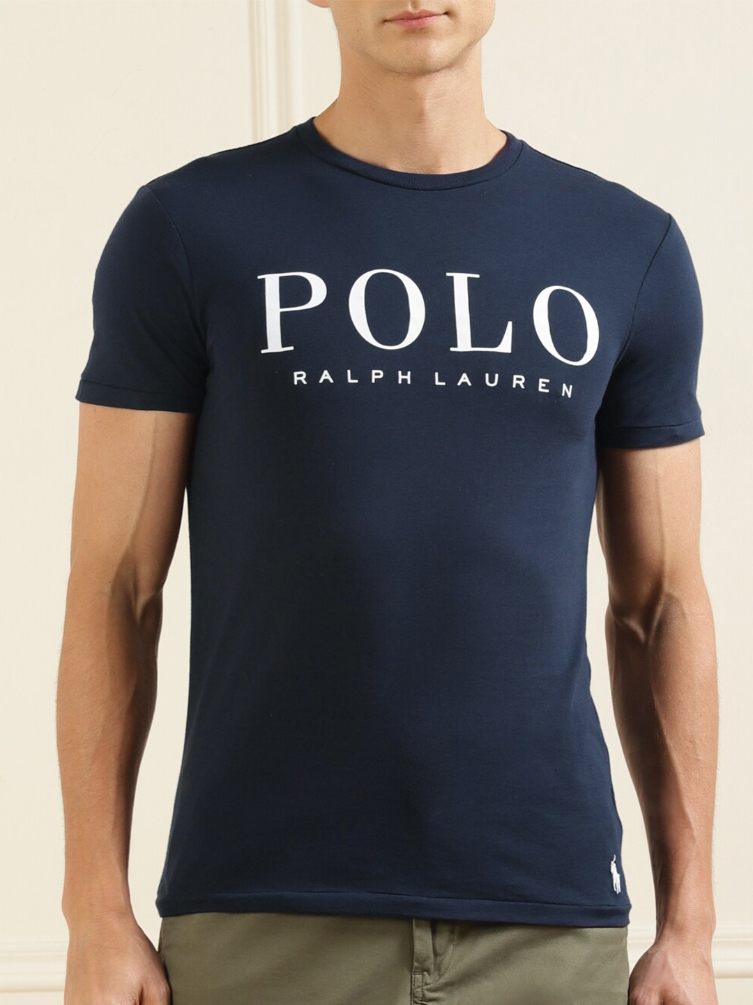 

Polo Ralph Lauren Men Navy Blue Typography Printed Pure Cotton T-shirt