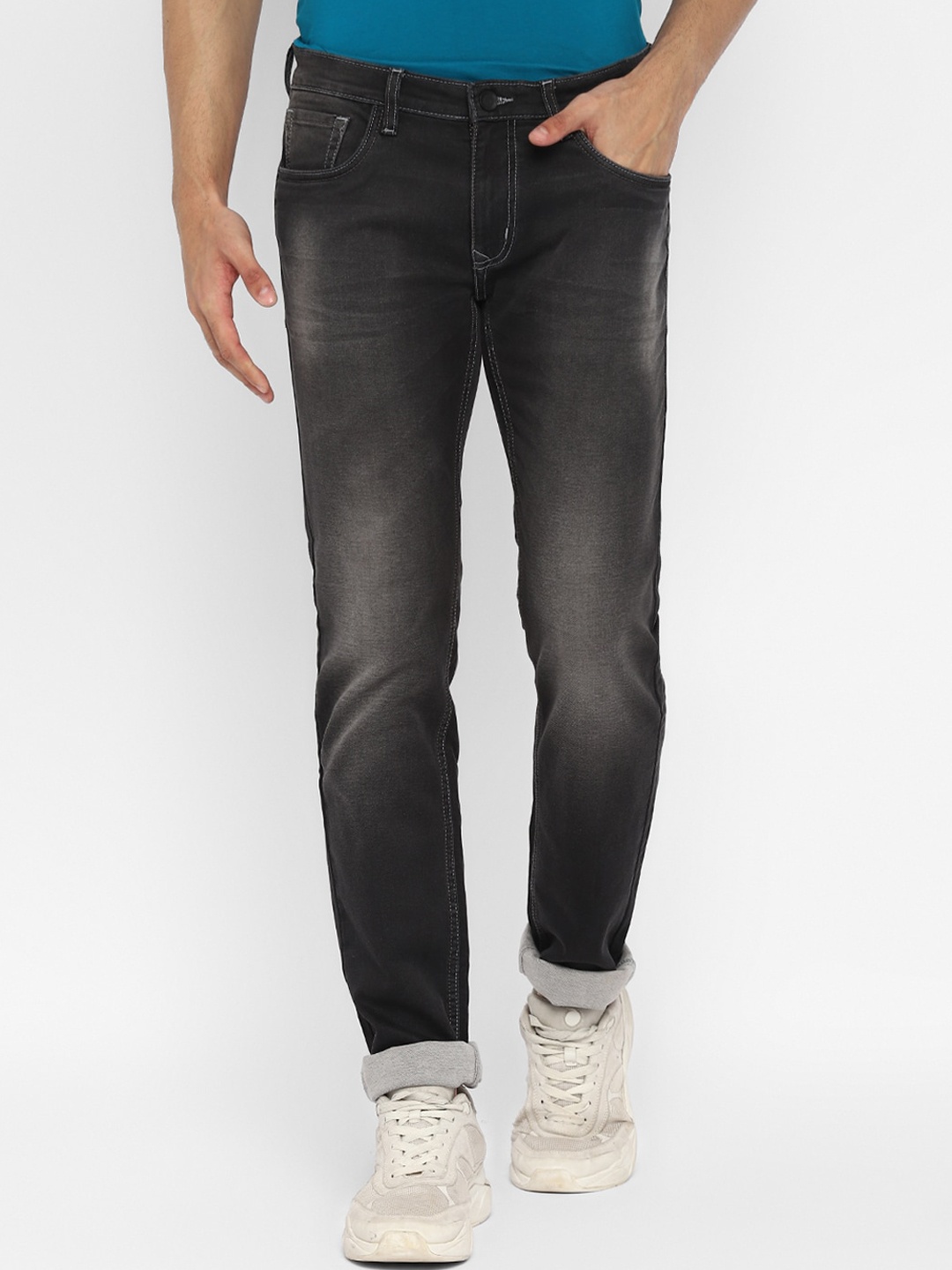 

Turtle Men Grey Narrow Tapered Fit Heavy Fade Jeans