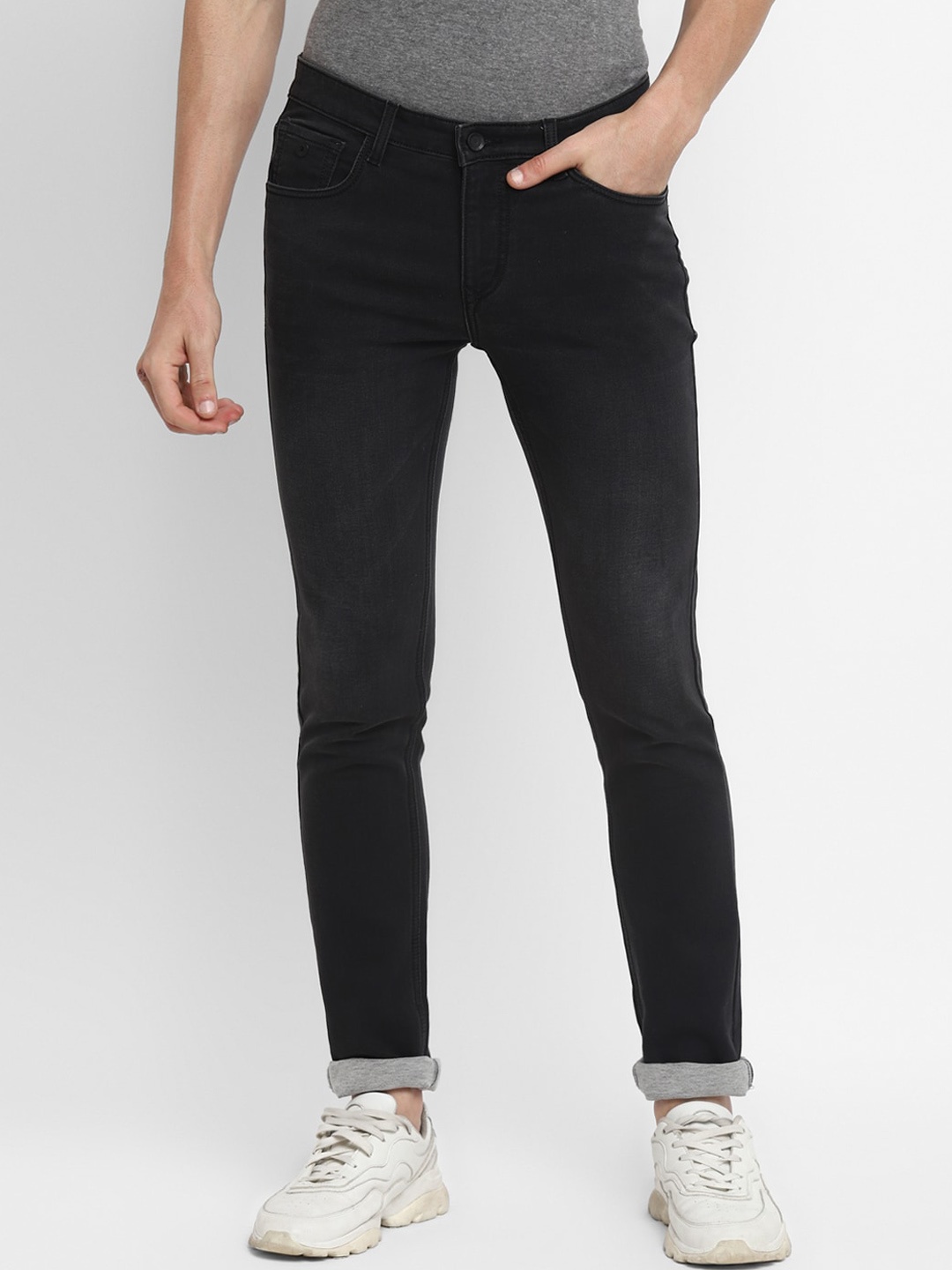 

Turtle Men Grey Narrow Tapered Fit Jeans