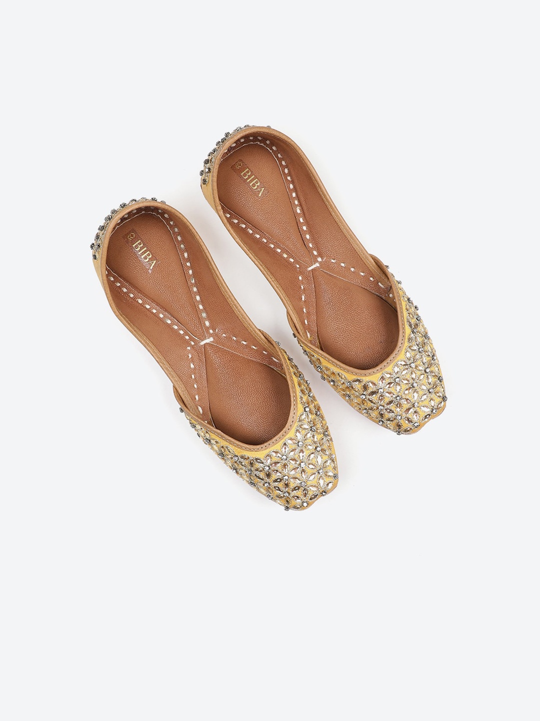

Biba Mustard Yellow Embellished Mojaris