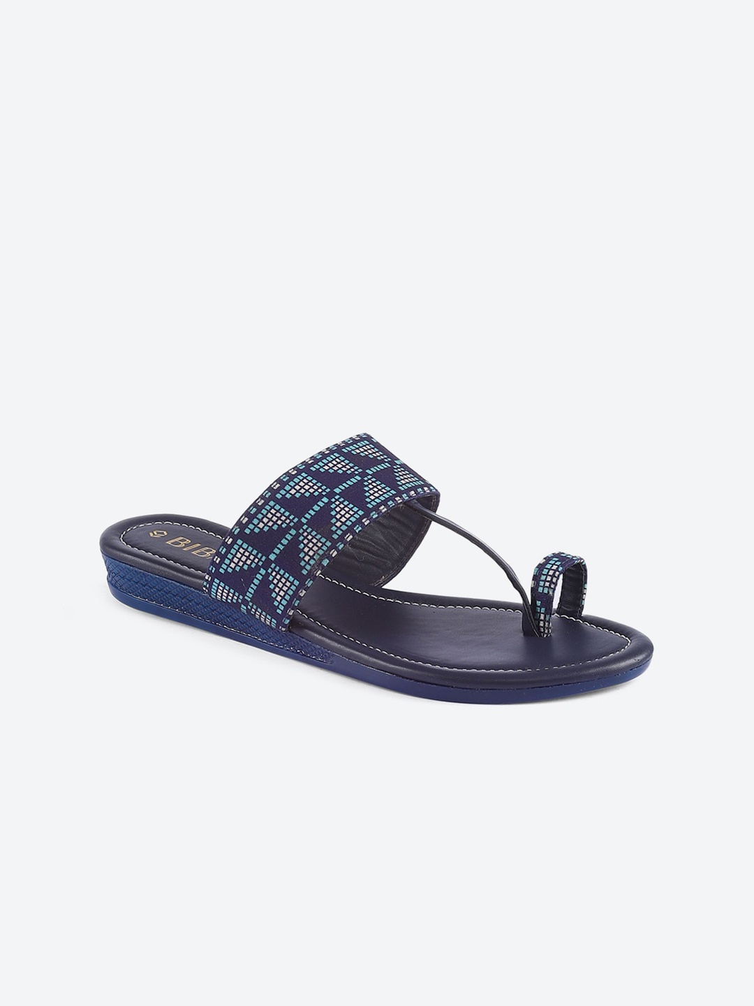 

Biba Women Blue Printed Ethnic One Toe Flats