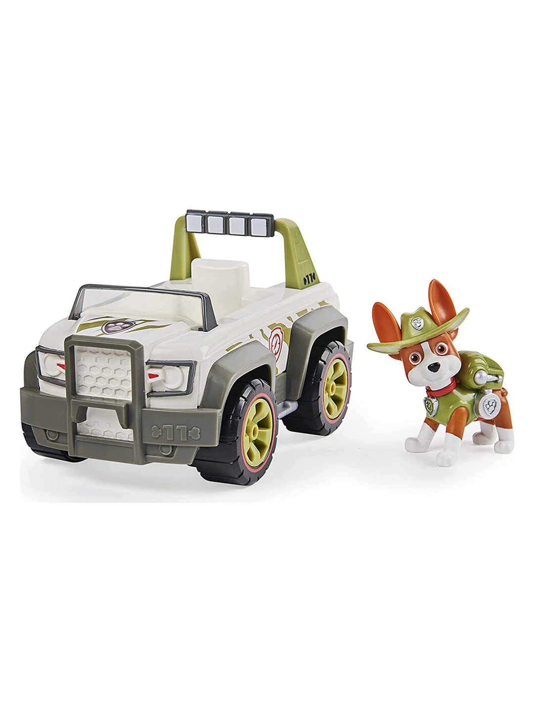 

PAW PATROL Kids Off-White Trackers Jungle Cruiser Vehicle with Collectible Figure
