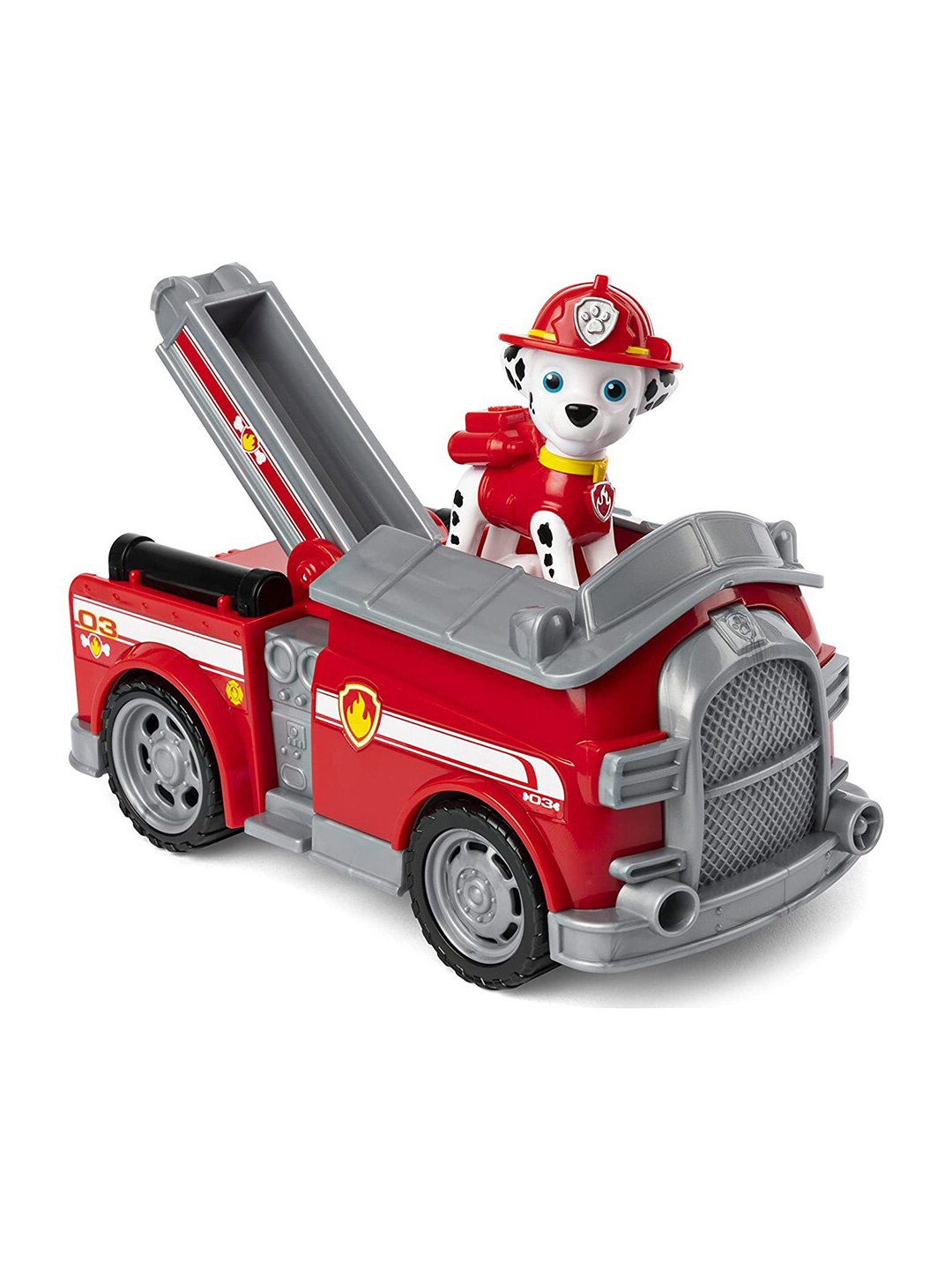 

PAW PATROL Kids Red & Grey Fire Marshal Toy Vehicle with Collectible Figure