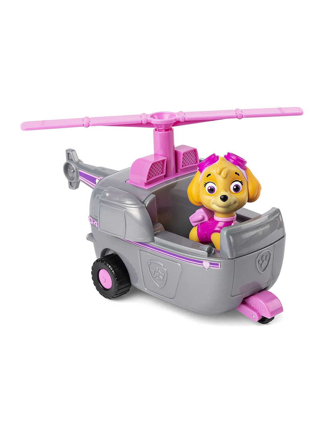 

PAW PATROL Kids Grey & Pink Skyes Helicopter Vehicle with Collectible Figure