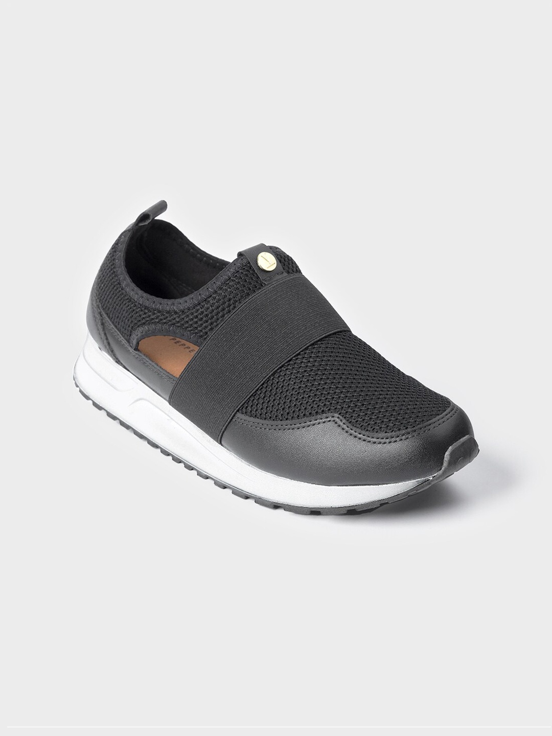 

LEMON & PEPPER Women Antibacterial Black Slip-On Sneakers