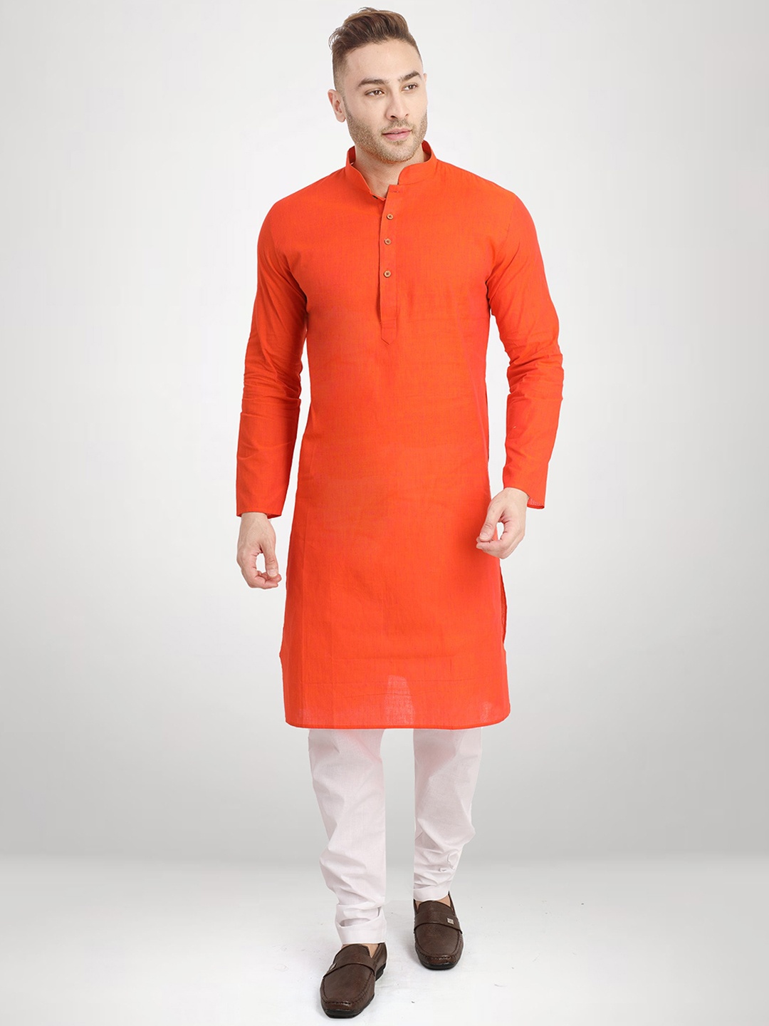 

RG DESIGNERS Men Peach-Coloured Kurta with Pyjamas