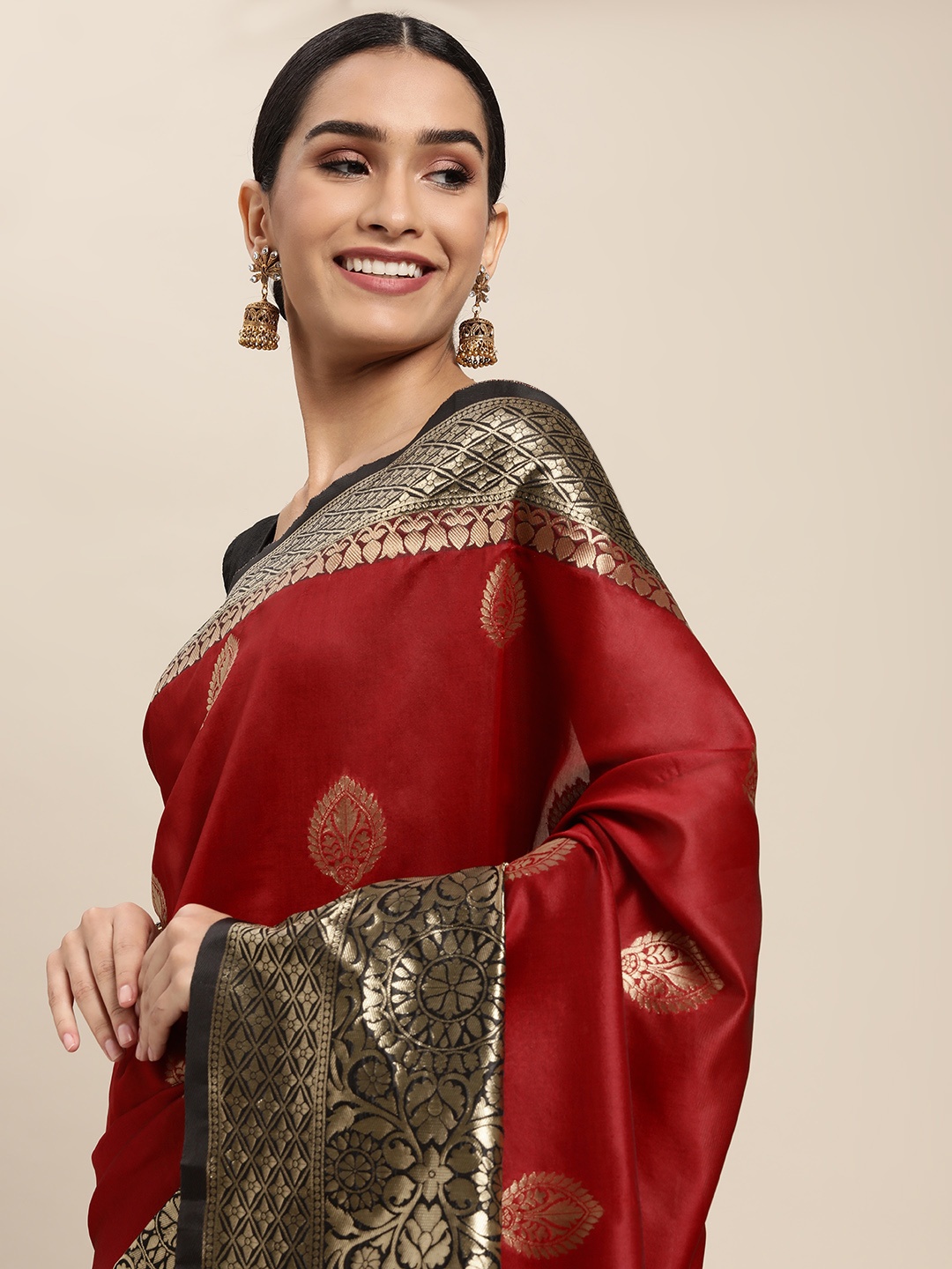 

Shaily Red Woven Design Saree