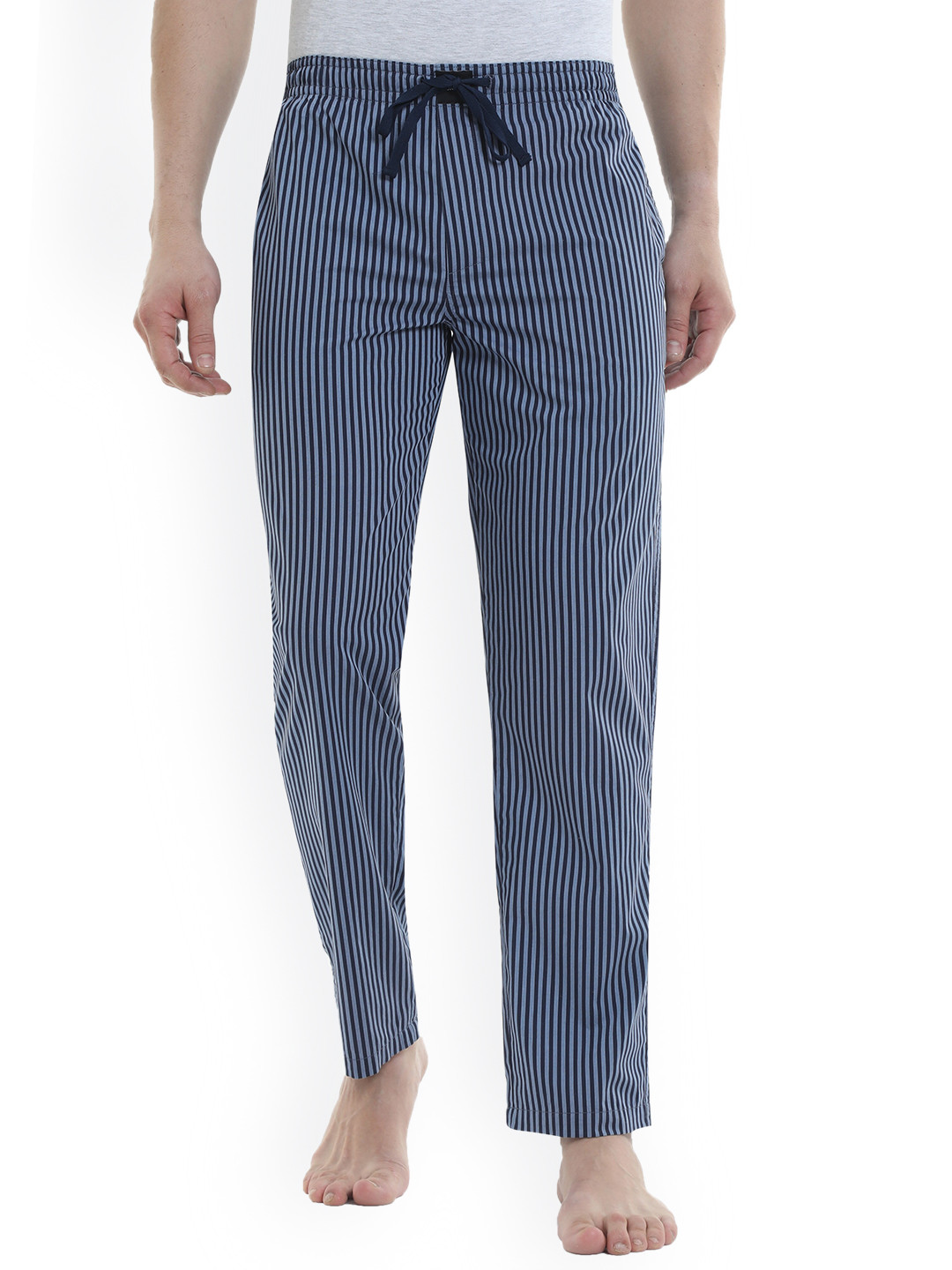 

DON VINO Men Navy Blue & Blue Striped Cotton Lounge Pants