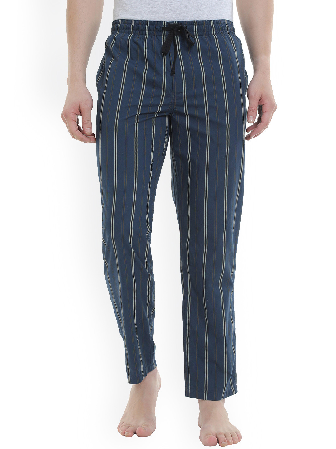 

DON VINO Men Navy Blue & White Striped Pyjamas