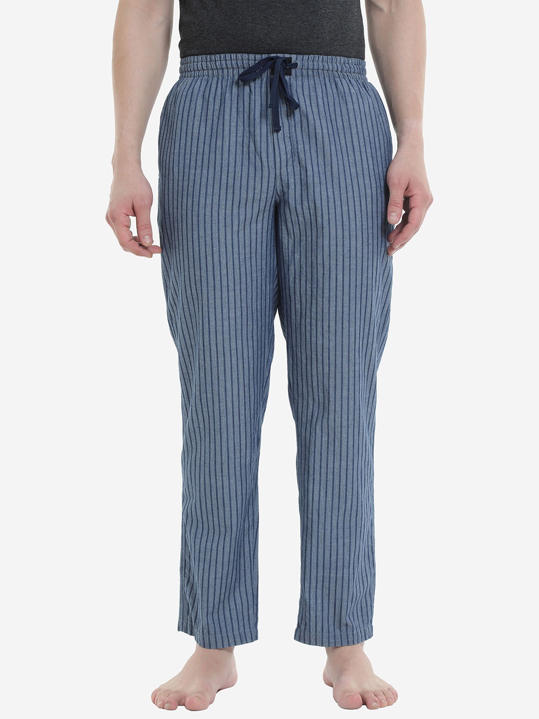 

DON VINO Men Navy Blue Striped Cotton Lounge Pants