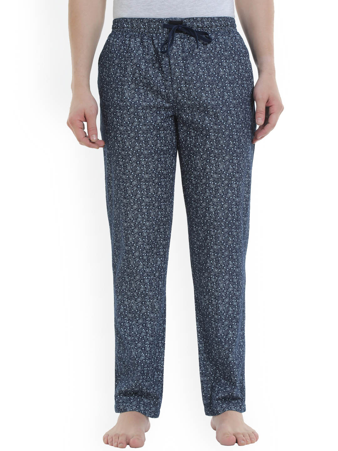 

DON VINO Men Blue & White Printed Cotton Lounge Pants