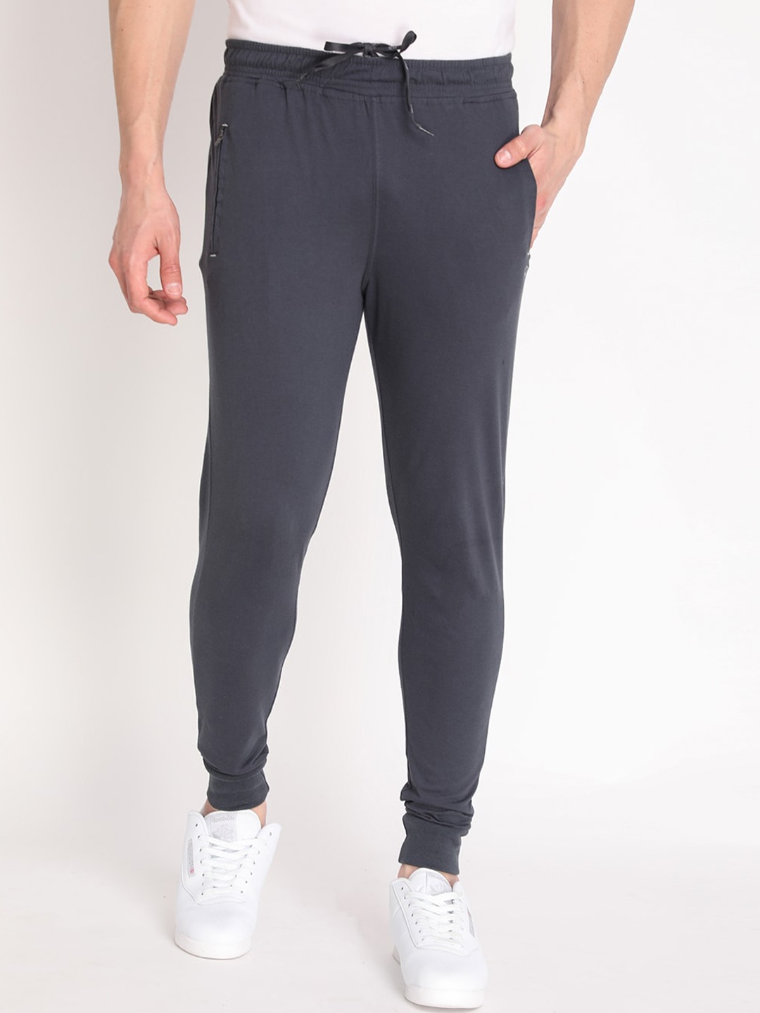 

NEVA Men Grey Solid Regular Cotton Joggers