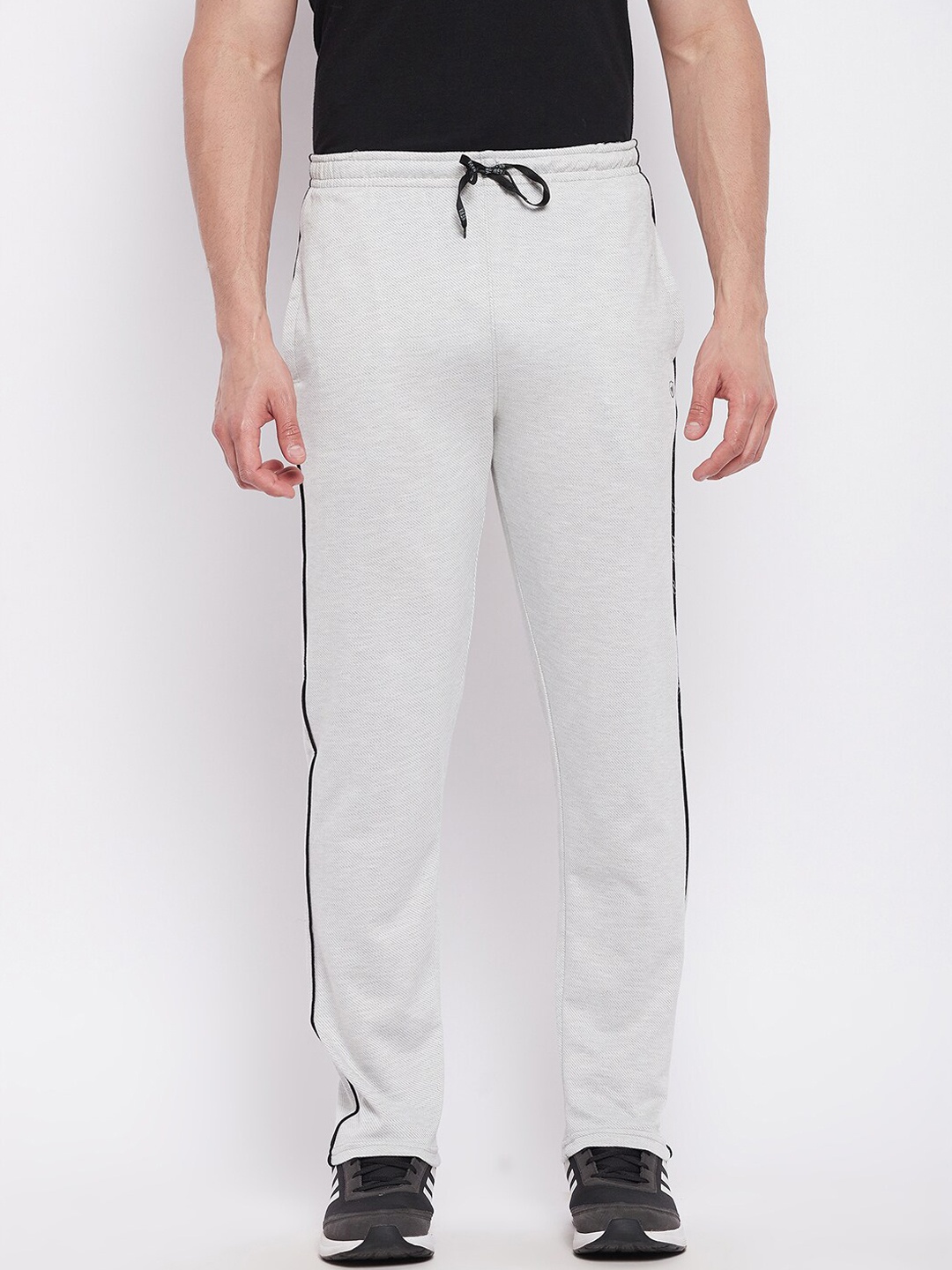 

NEVA Men Grey Solid Cotton Regular Track Pants