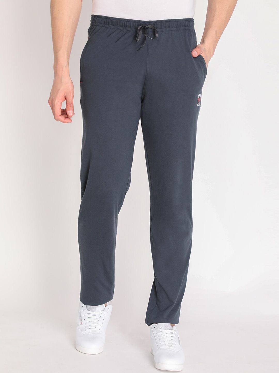 

NEVA Men Grey Solid Cotton Track Pant