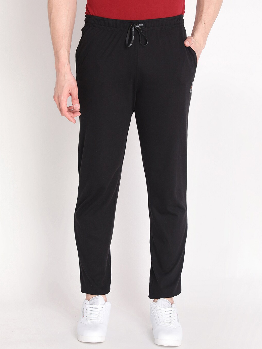 

NEVA Men Black Solid Cotton Track Pants