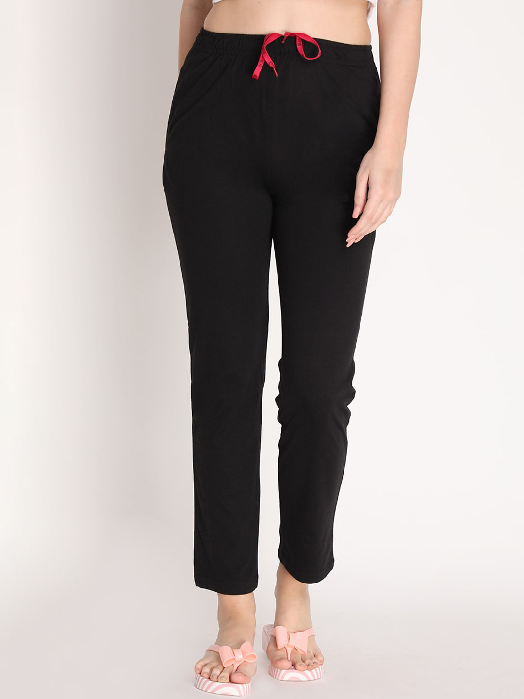 

NEVA Women Black Solid Cotton Lounge Pants