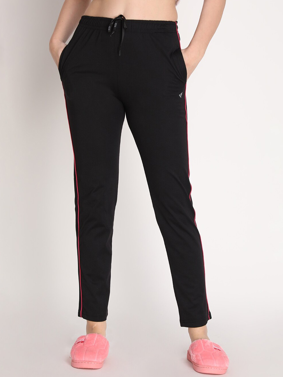 

NEVA Women Black Solid Cotton Lounge Pants