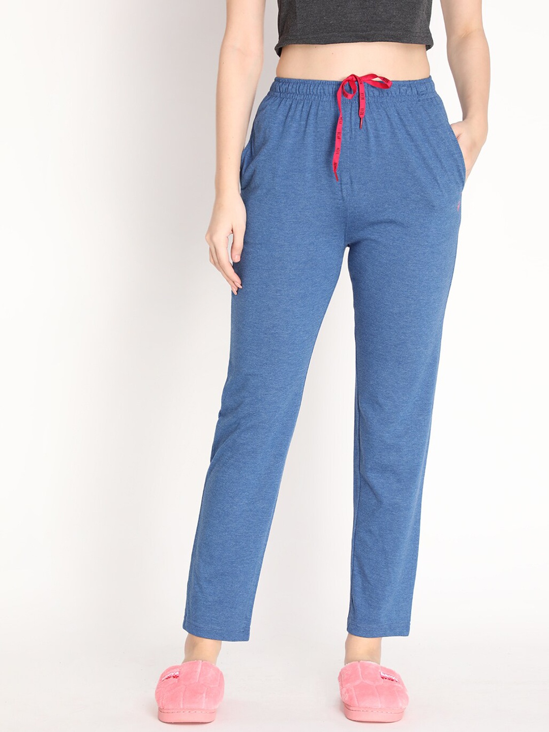 

NEVA Women Blue Solid Cotton Track Pants