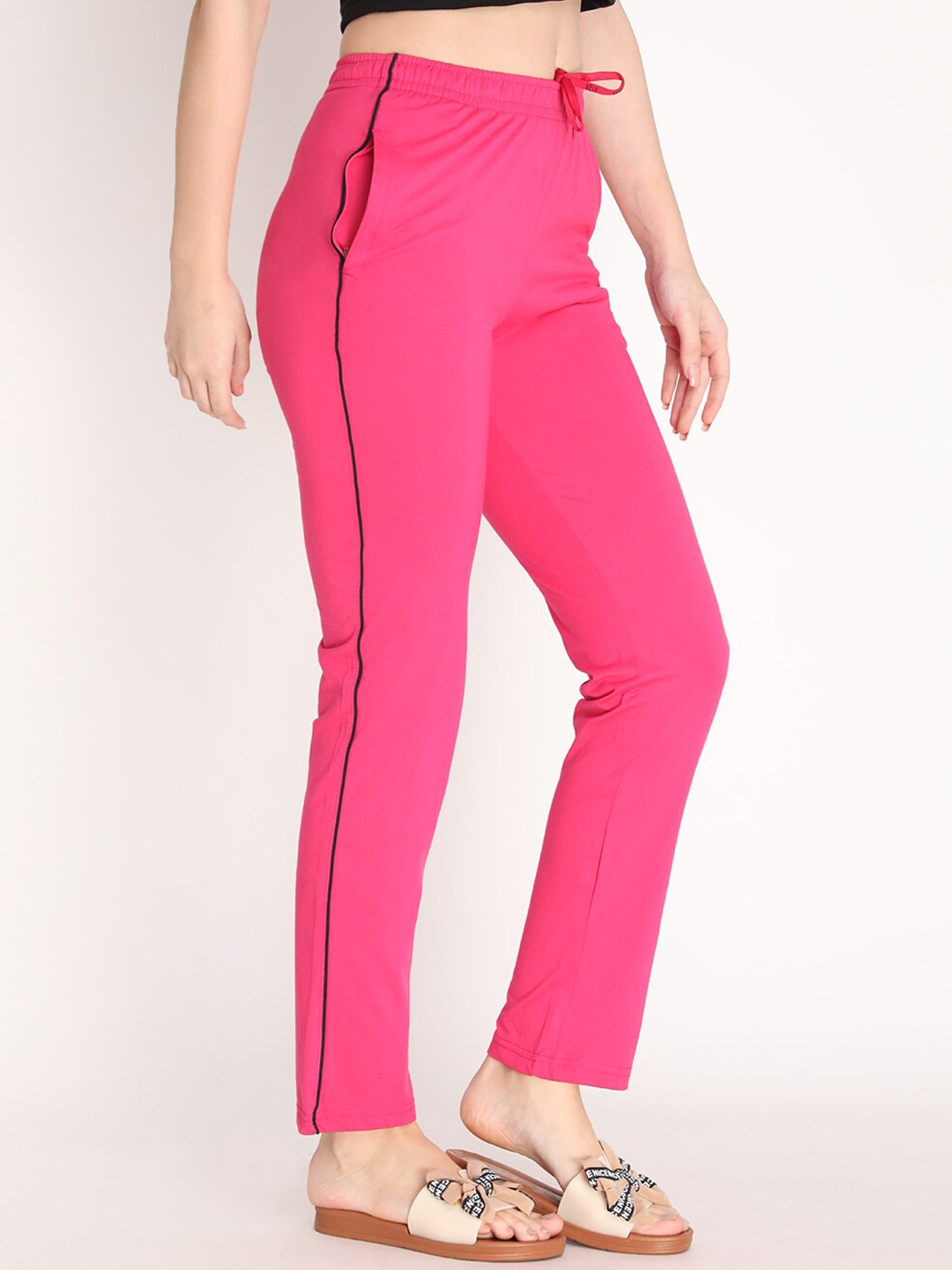 

NEVA Women Pink Solid Cotton Regular Lounge Pants