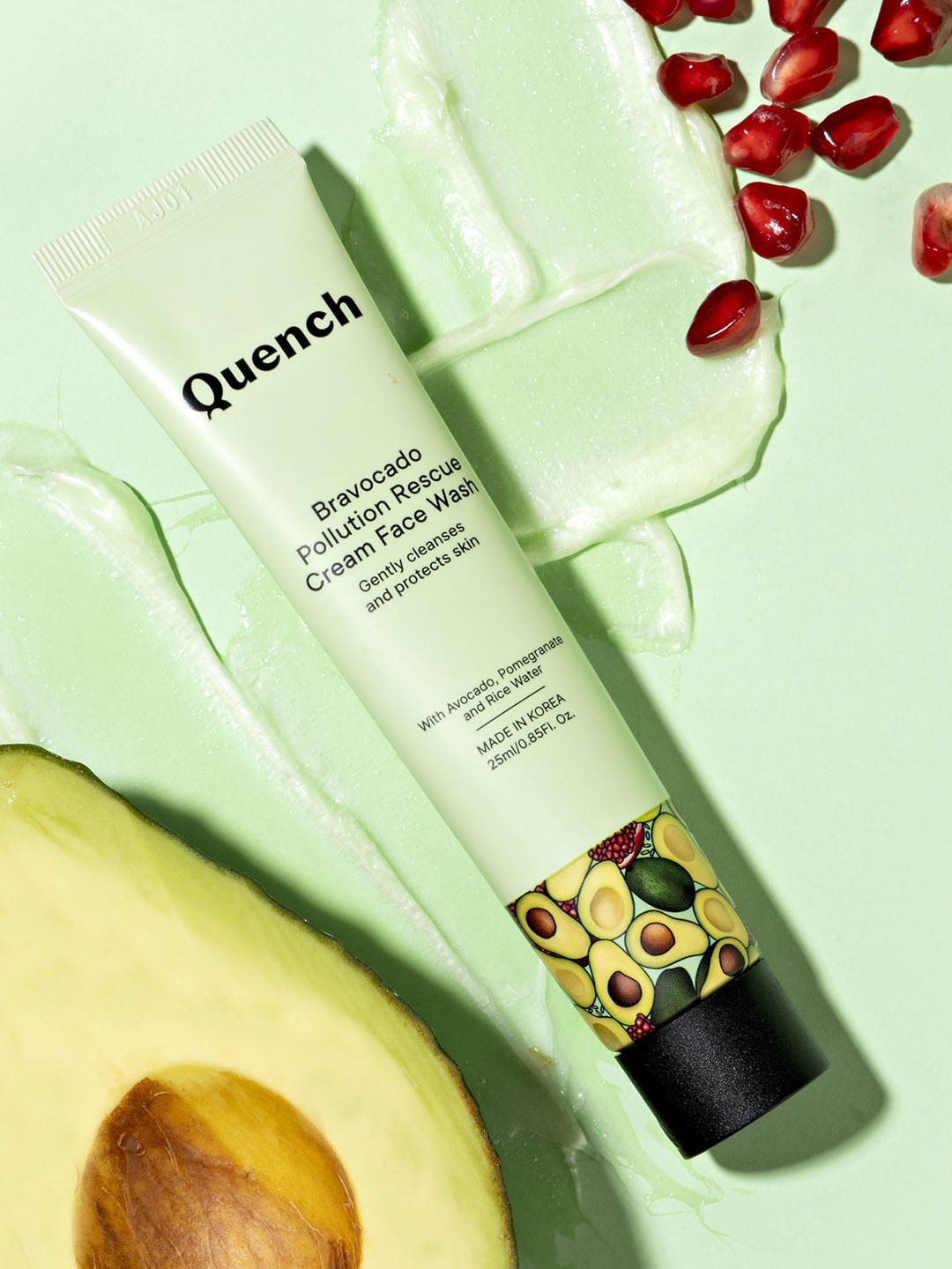 

Quench Bravocado Pollution Rescue Cream Face Wash - 25 ml, Green