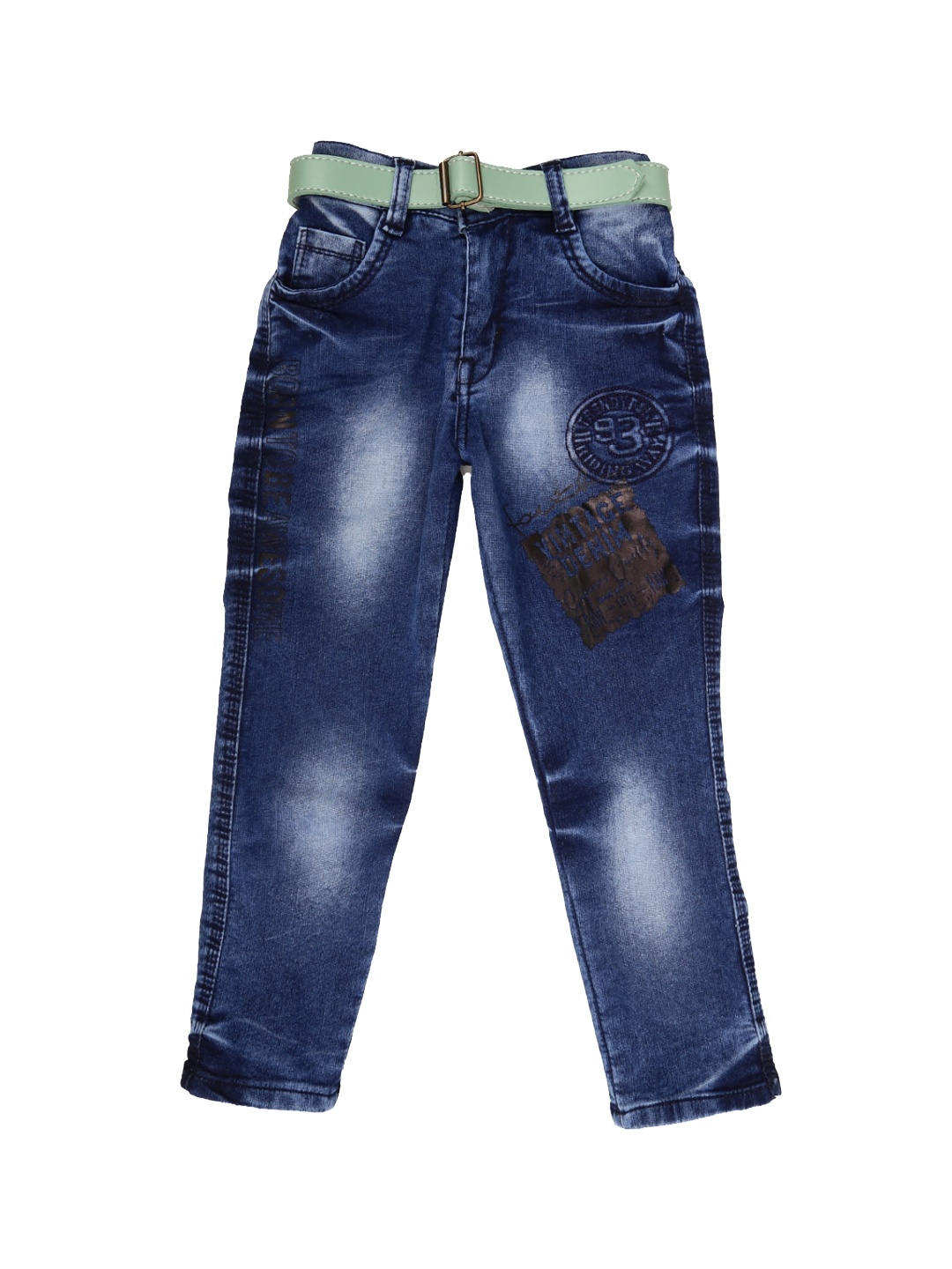 

V-Mart Boys Blue Classic Heavy Fade Applique Jeans