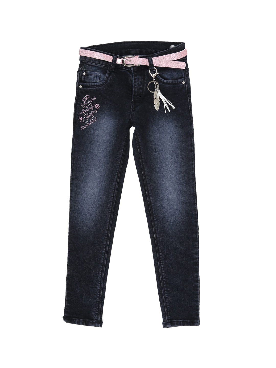 

V-Mart Girls Blue Classic Slim Fit High-Rise Heavy Fade Jeans