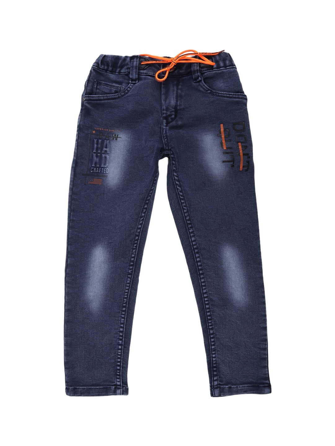 

V-Mart Boys Blue Classic Mildly Distressed Light Fade Stretchable Jeans