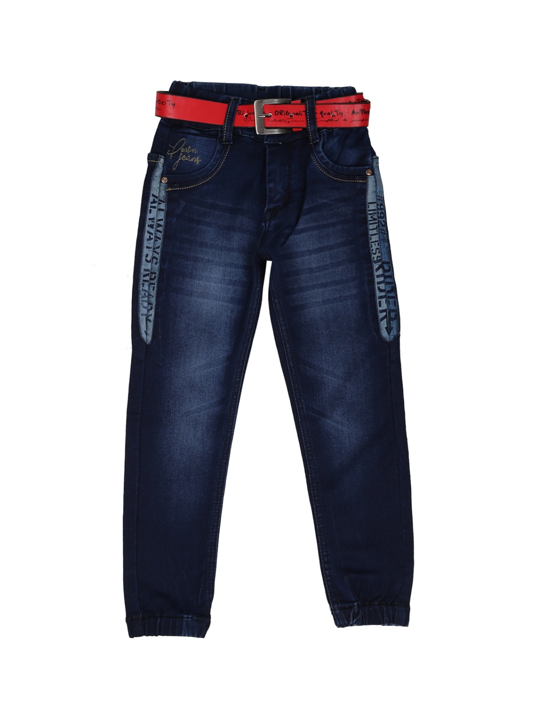 

V-Mart Boys Blue Classic Mildly Distressed Light Fade Stretchable Jeans