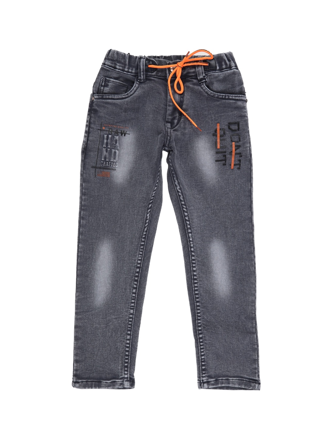 

V-Mart Boys Grey Classic Heavy Fade Printed Jeans