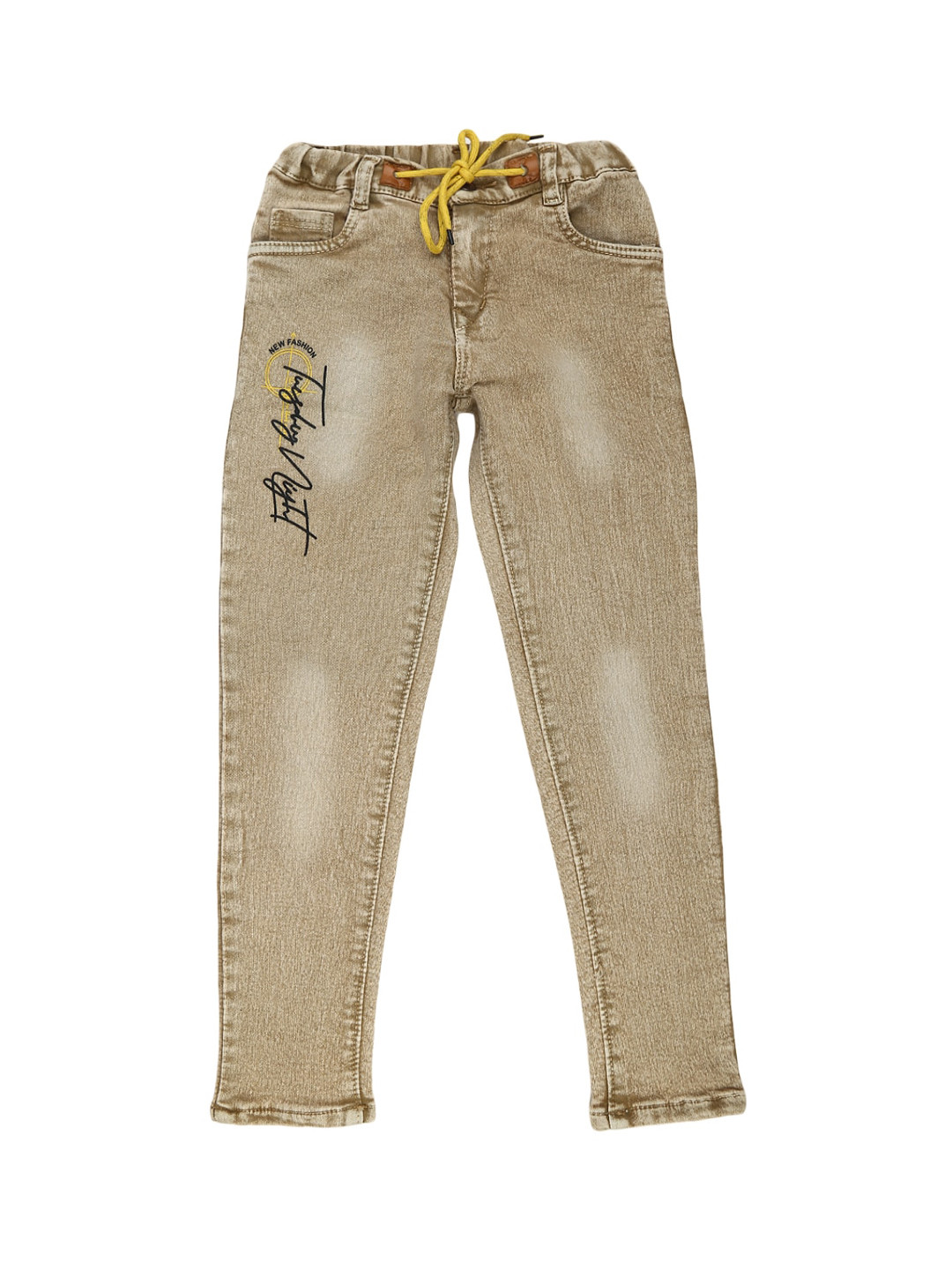 

V-Mart Boys Beige Classic Heavy Fade Printed Jeans