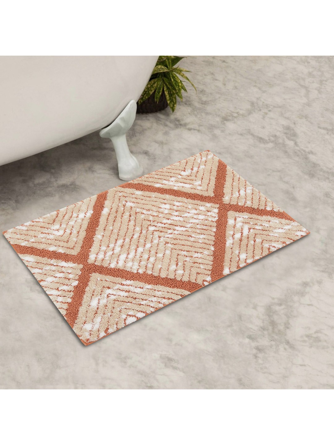 

Home Centre Beige Berlin Diamond Textured Woven Bathmat