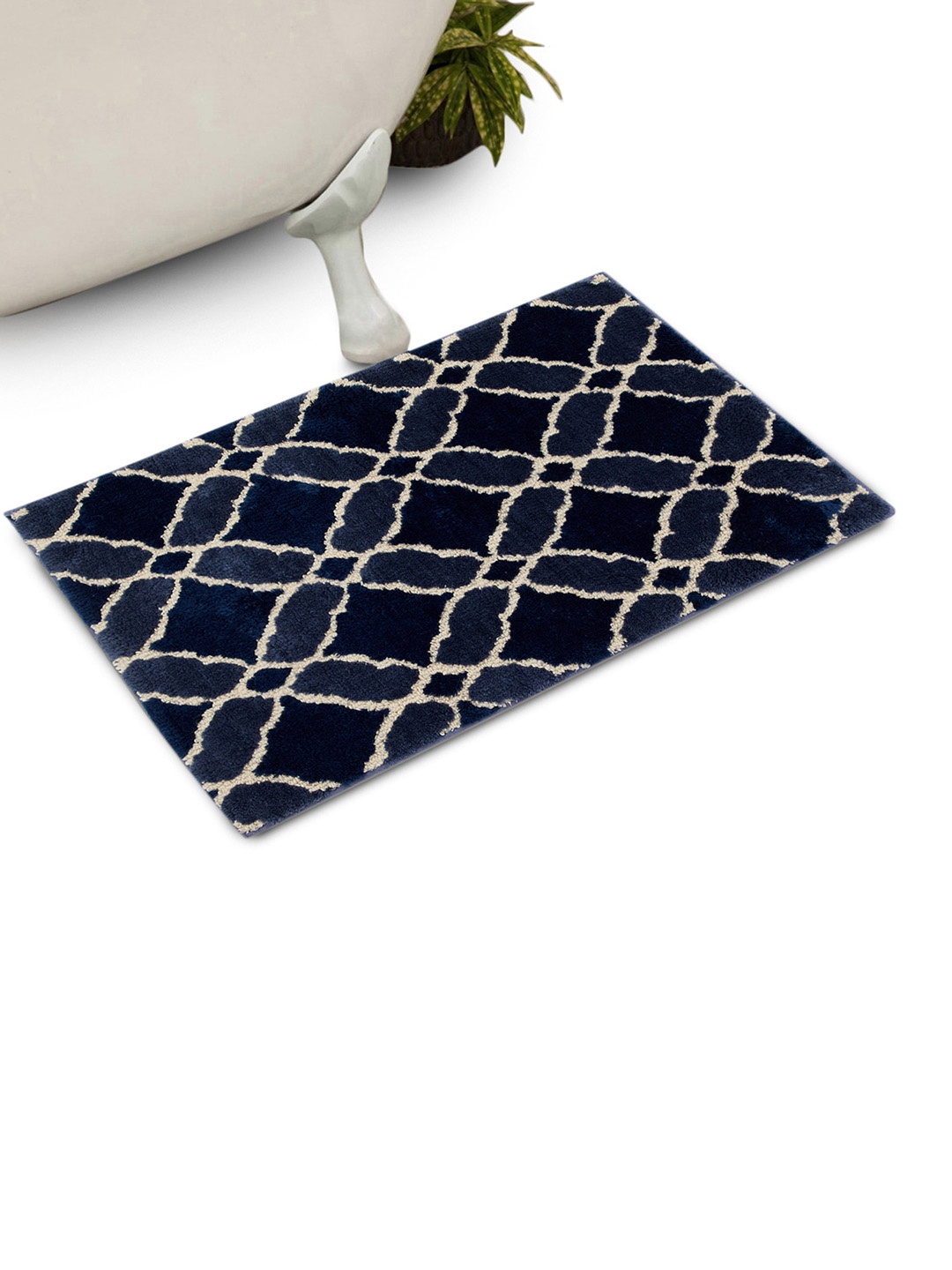 

Home Centre Blue Berlin Printed Anti Skid Rectangular Bath Rugs