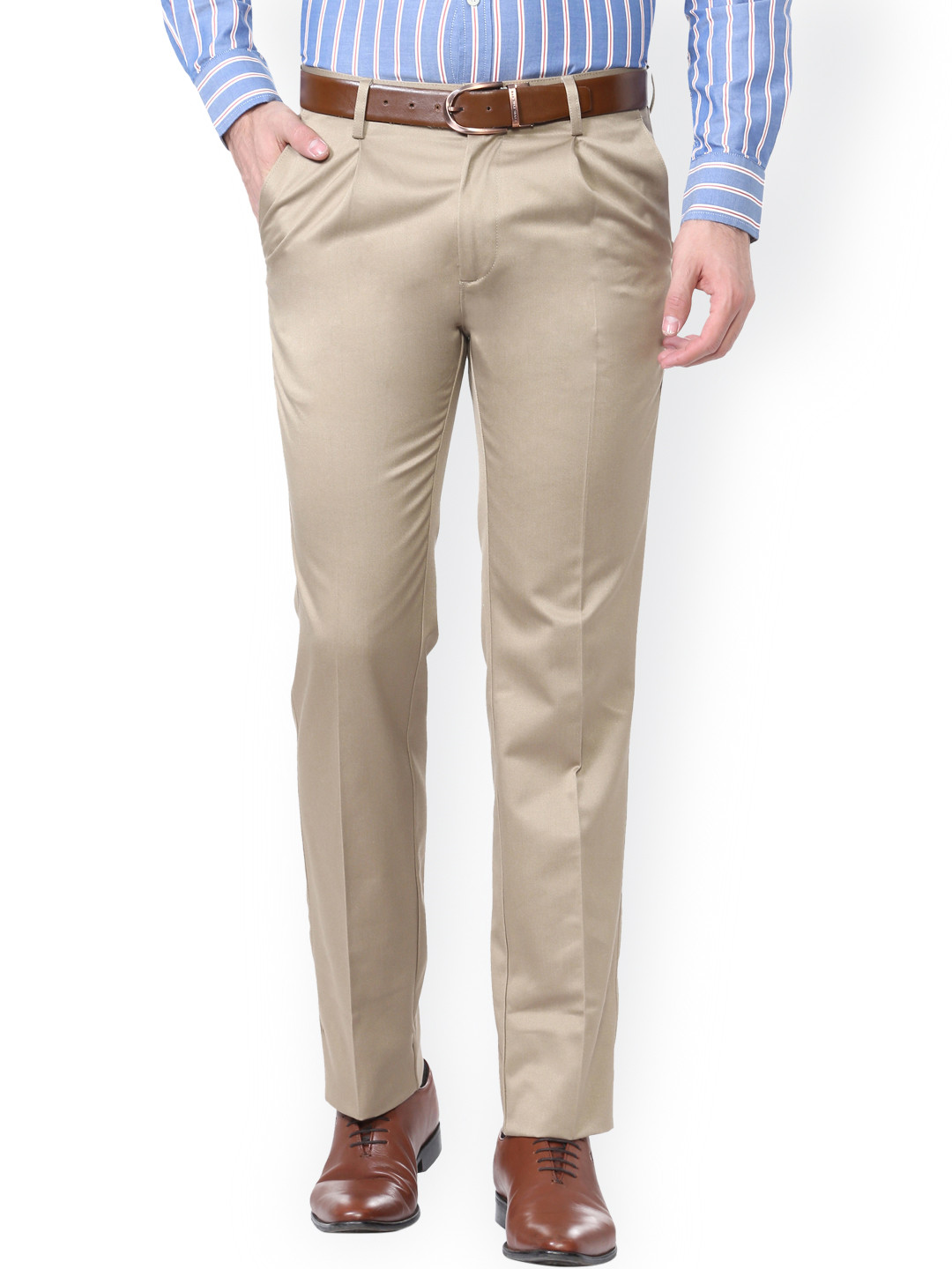 

Allen Solly Beige Formal Trousers